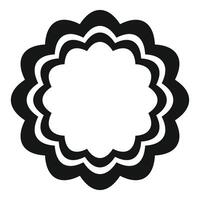 Black wavy rounded frame creating floral shape with empty space vector