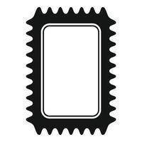 Black rectangular blank postage stamp with wavy edges vector