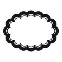 Black scalloped oval frame creating a blank space for text vector