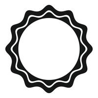 Black sunburst shape forming a blank circular badge vector