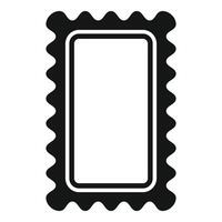 Black rectangular postage stamp with wavy edges vector