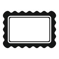 Rectangular black postal stamp with wavy edges for mailing letters vector