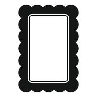 Black wavy border creating a rectangular frame vector