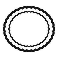 Black triple scalloped circle creating a decorative frame vector