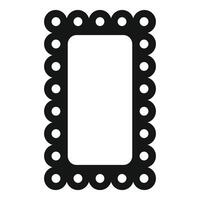 Black rectangular frame with round edges and decorative border featuring small circles vector
