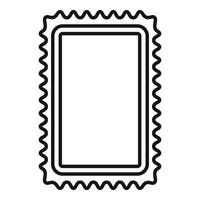 Blank rectangular postage stamp with wavy border for mailing letters vector