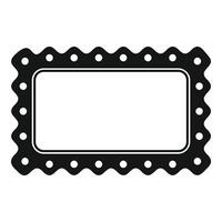 Black rectangular postage stamp with wavy border and dots vector