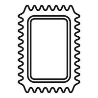 Blank rectangular postage stamp with wavy edges vector