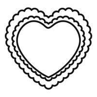Heart shaped frame with double wavy border creating romantic atmosphere vector