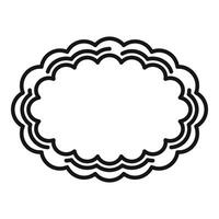 Oval decorative frame with cloud like scalloped edges vector