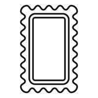 Blank rectangular postage stamp with wavy edges is waiting to be filled vector