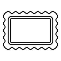 Blank rectangular postage stamp with wavy edges emphasizing its classic design vector