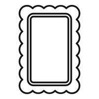 Rectangular frame with wavy edges creating decorative border vector