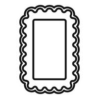 Rectangular decorative frame with wavy edges for pictures and decorations vector