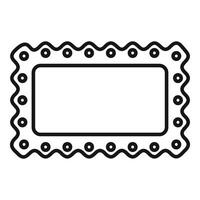 Blank rectangular postage stamp with wavy border and perforations vector