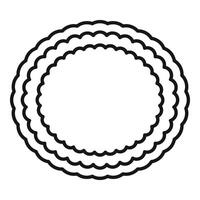 Round decorative frame with wavy edges creating concentric circles vector