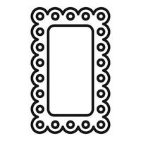 Blank rectangular postage stamp frame with rounded corners and decorative border featuring small circles vector