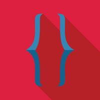 Curly brackets symbol representing coding and programming on red background vector