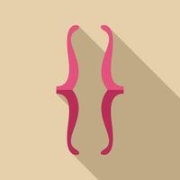 Curly brackets programming symbol with long shadow vector