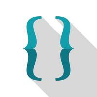 Curly brackets symbol representing programming and coding vector