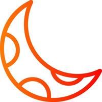 Crescent Moon Colorful Icon Icon vector