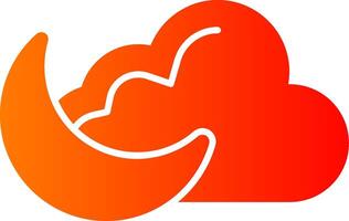 Cloudy Night Colorful Icon Icon vector