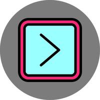 Right Colorful Icon Icon vector