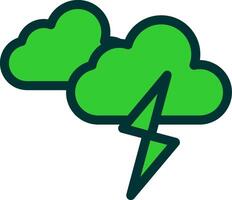 Thunder Colorful Icon Icon vector