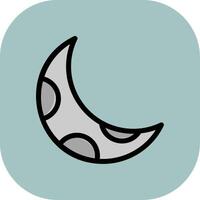 Crescent Moon Colorful Icon Icon vector