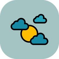 Coudy Day Colorful Icon Icon vector