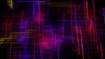 Advanced 3d Technology Digital Neon Grid video