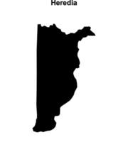 Heredia province outline map set vector