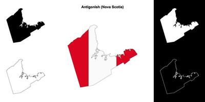 Antigonish county, Nova Scotia outline map set vector