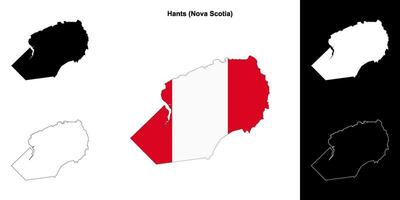 Hants county, Nova Scotia outline map set vector