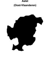 Aalst arrondissement blank outline map vector