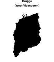 Brugge arrondissement blank outline map vector