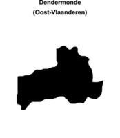 Dendermonde arrondissement blank outline map vector