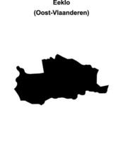 Eeklo arrondissement blank outline map vector