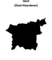 Gent arrondissement blank outline map vector