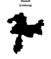 Hasselt arrondissement blank outline map vector