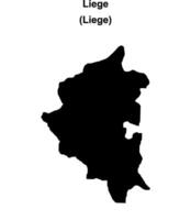 Liege arrondissement blank outline map vector