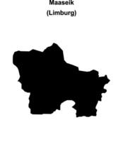 Maaseik arrondissement blank outline map vector