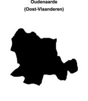 Oudenaarde arrondissement blank outline map vector
