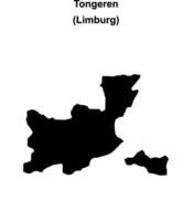 Tongeren arrondissement blank outline map vector