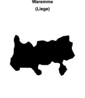 Waremme arrondissement blank outline map vector