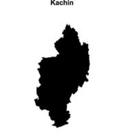 Kachin blank outline map vector