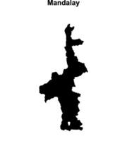 Mandalay blank outline map vector