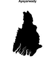 Ayeyarwady blank outline map vector