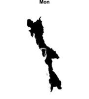 Mon blank outline map vector