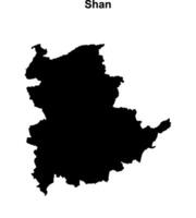 Shan blank outline map vector